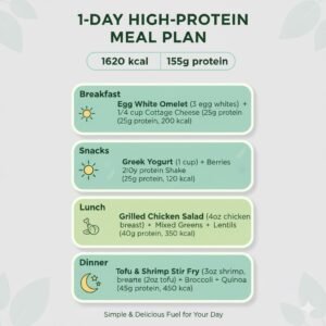 1 Day Meal Plan Infographic (Table Style)