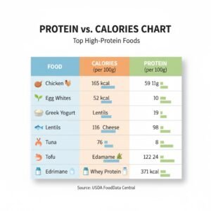 Infographic Protein vs Calories Chart 1