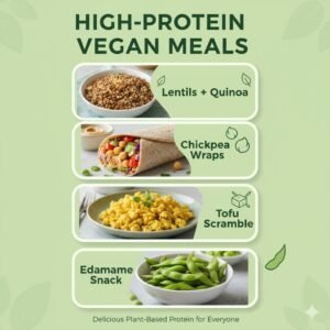 Vegan High Protein Meals Graphic